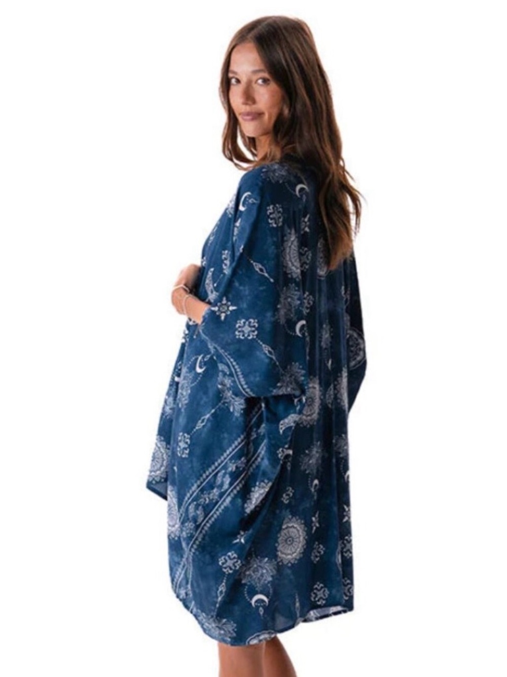 Lotus and Luna Nova Blue Lotus Moon Kimono - Picture 2 of 5